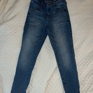 American Eagle Outfitters Women's Dark Blue Skinny Jeans